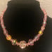 Necklace Aurora Borealis pink crystal necklace
