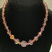 Necklace Aurora Borealis pink crystal necklace
