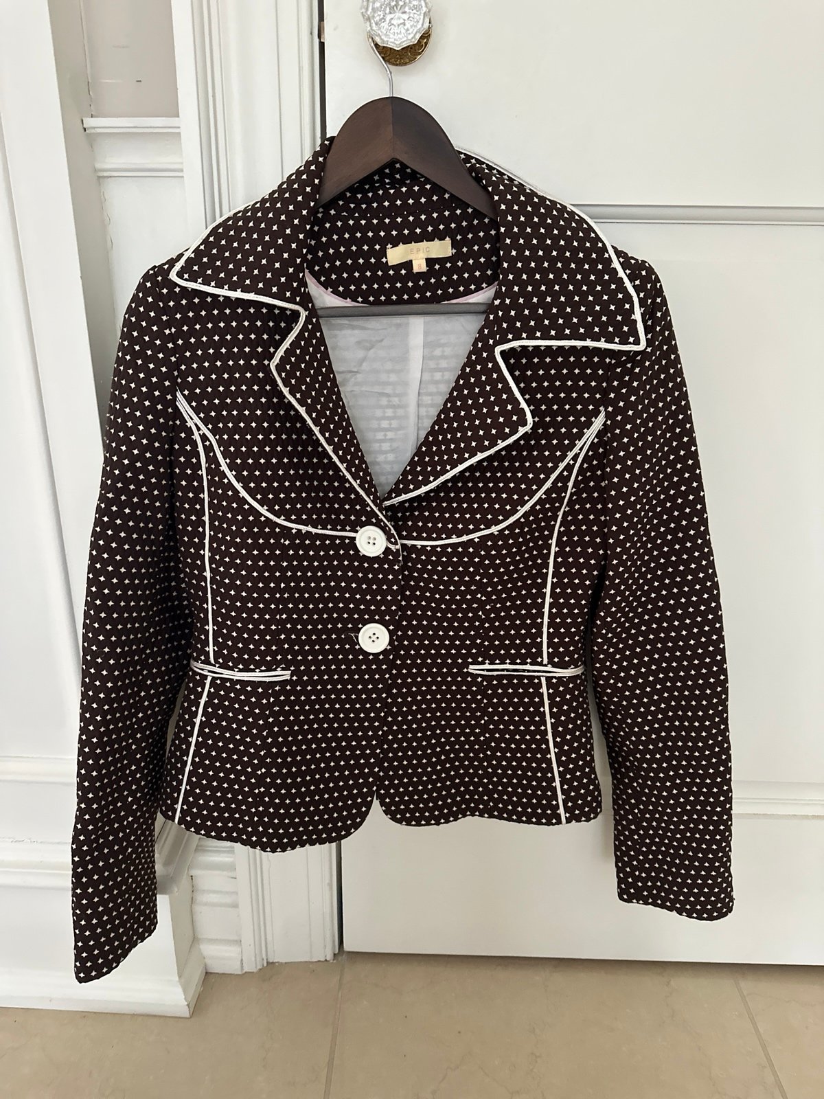 Women’s Epic brown patterned skirt suit