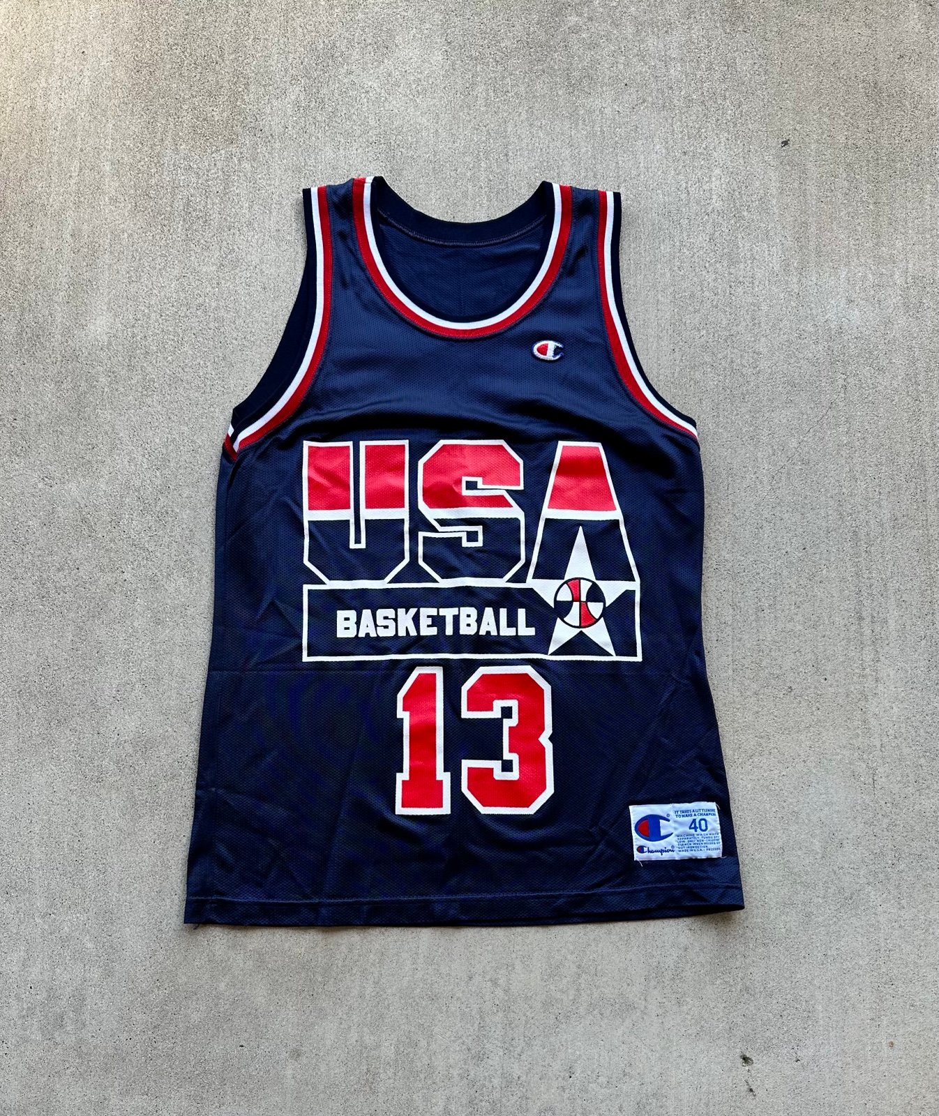 Vintage USA Basketball Chris Mullen Jersey 90s Dream Team Champion Size 40