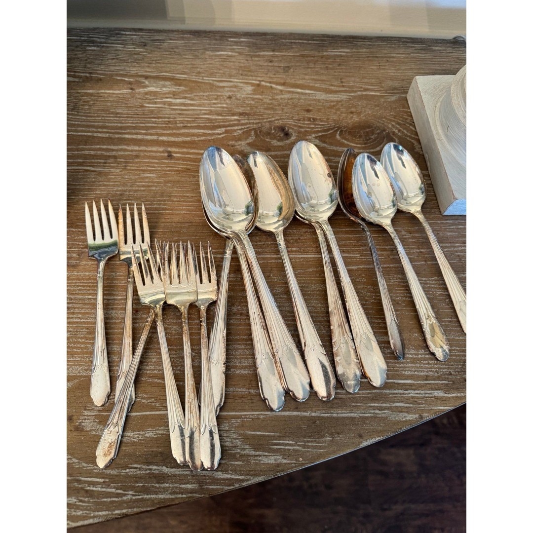 Assortment of silver plated utensils