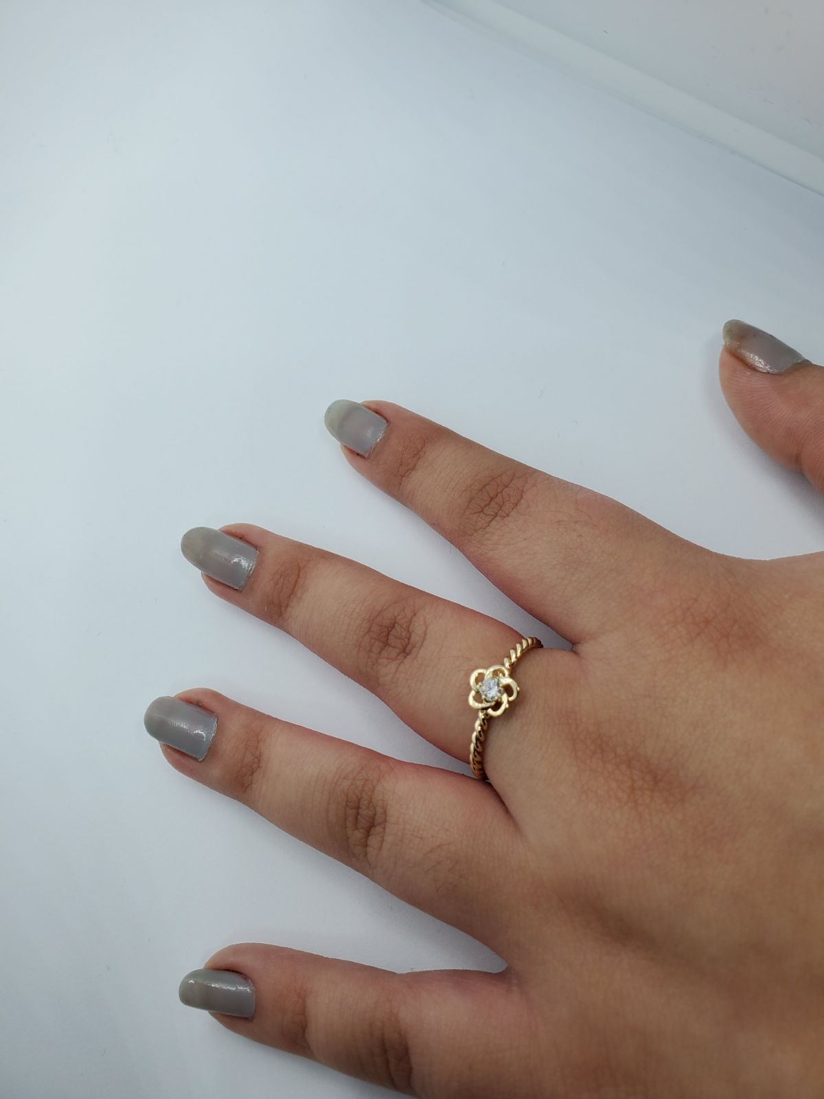 14k gold rope ring with diamond