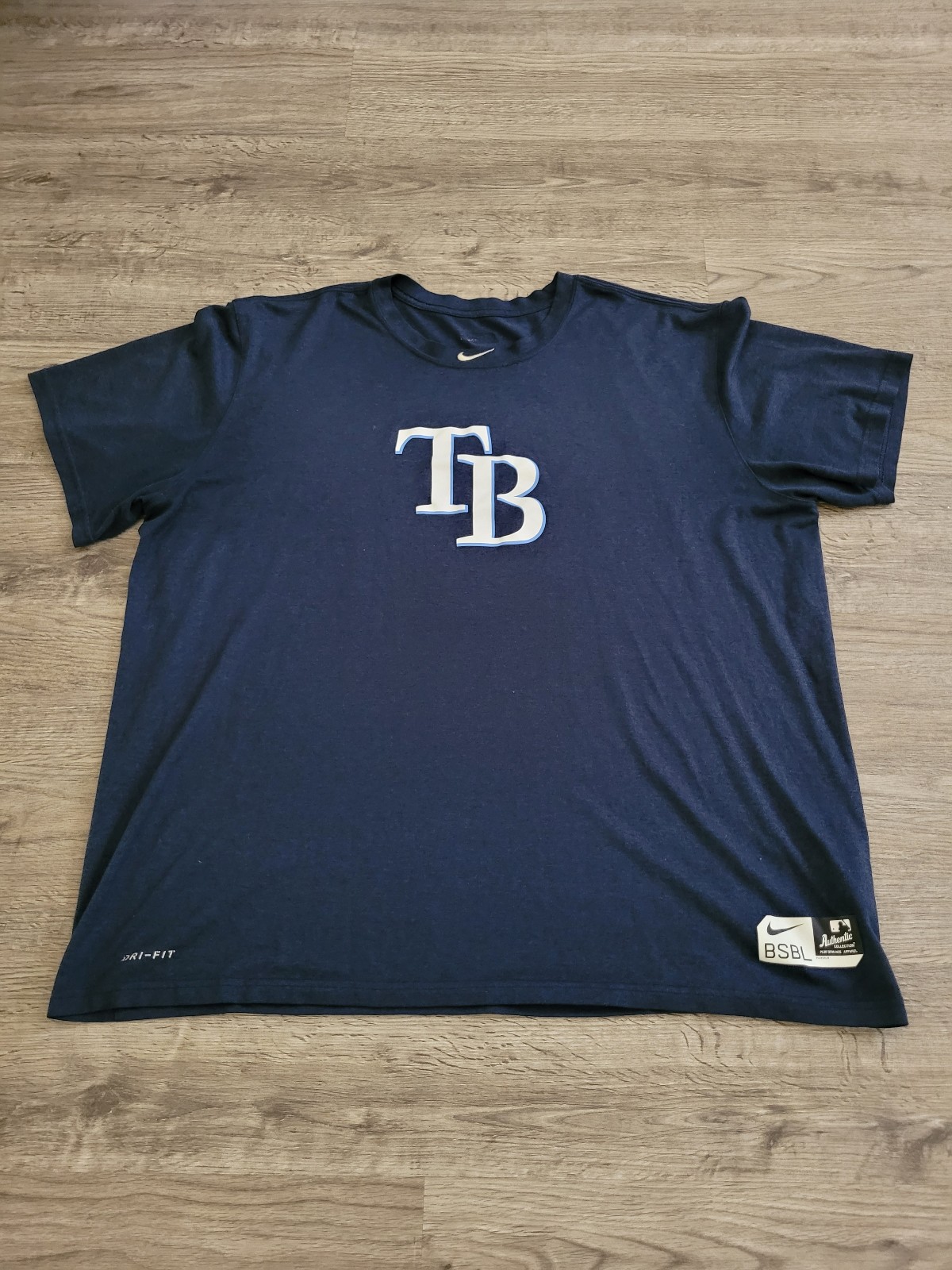 Men Size 2XL Nike Dri-fit Tampa Bay Rays MLB Baseball Authentic Collection blue Men Size 2XL Nike Dri-fit Tampa Bay Rays MLB Baseball Authentic Collection blue
