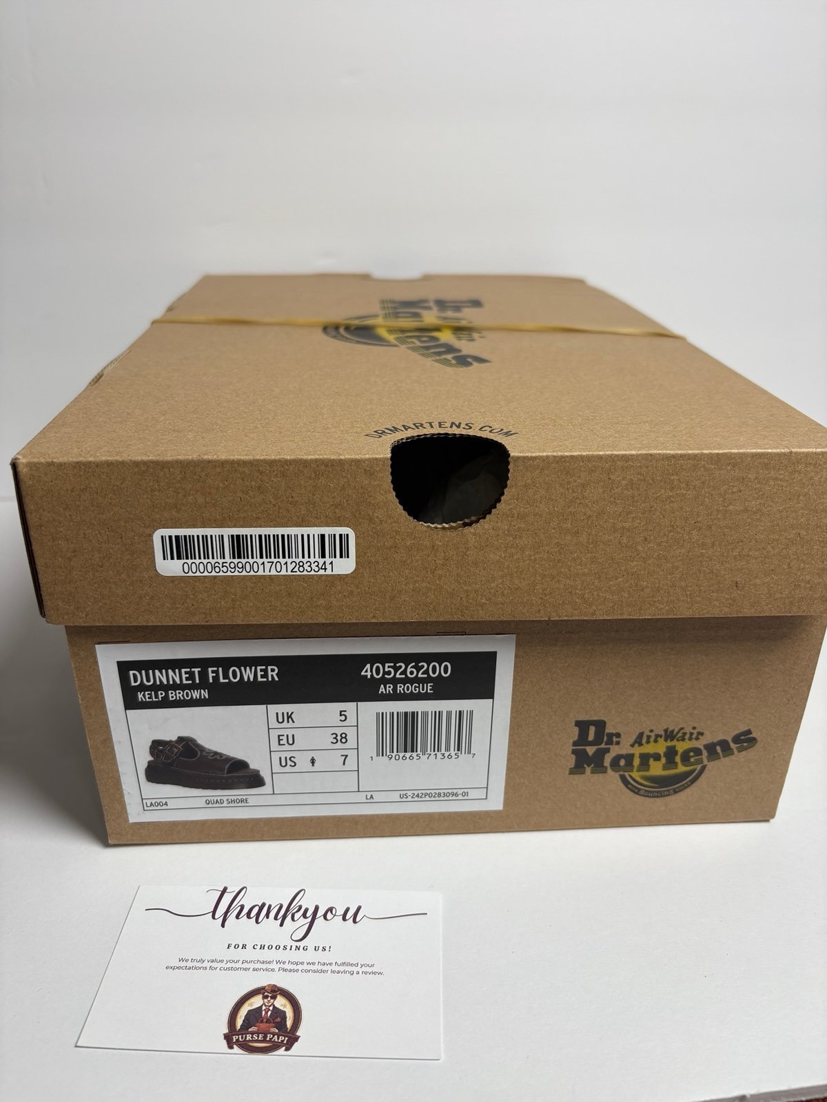 Dr Martens Dunnet Flower Sandals Brown Leather US SZ 7W NEW Women Sandals