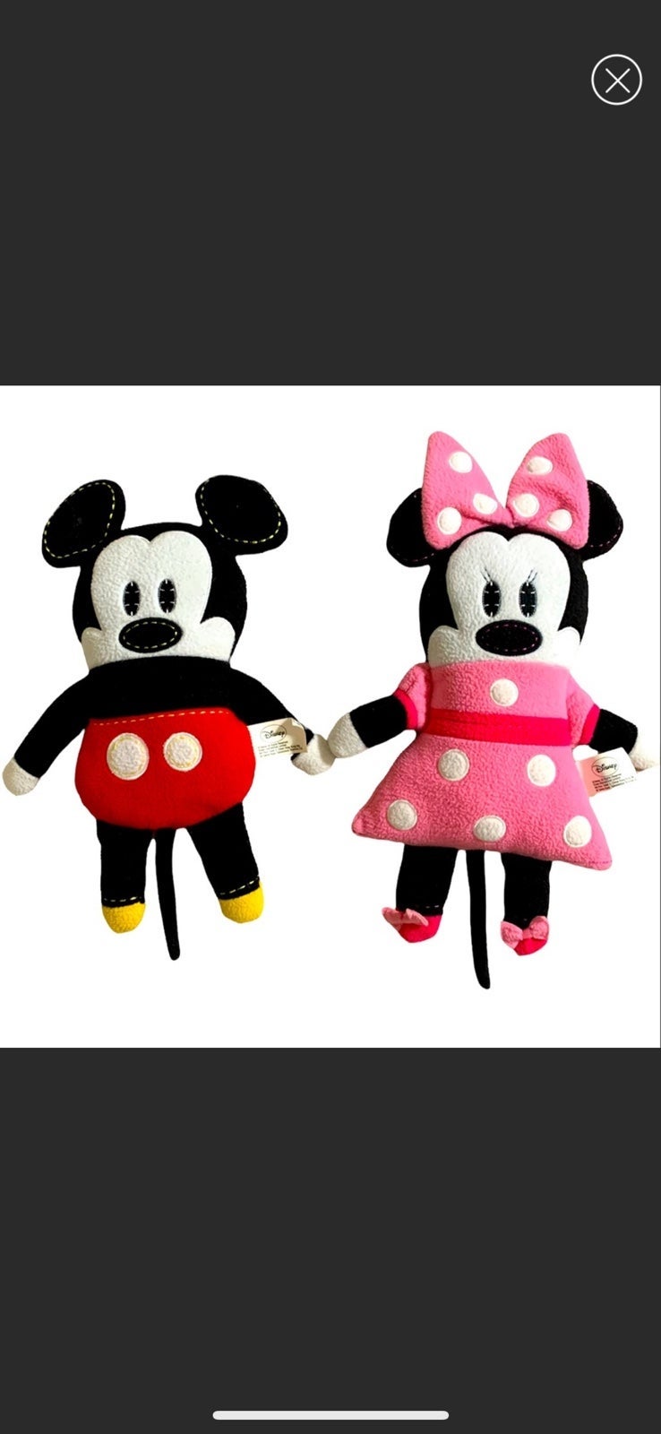 Disney pook-a-looz Mickey and Minnie mouse stuffed plush toys