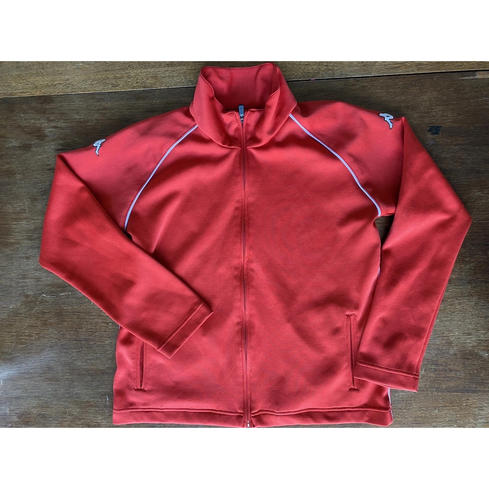 Vintage Kappa Jacket Mens Medium Red Embroidered Logo Full Zip Track Soccer