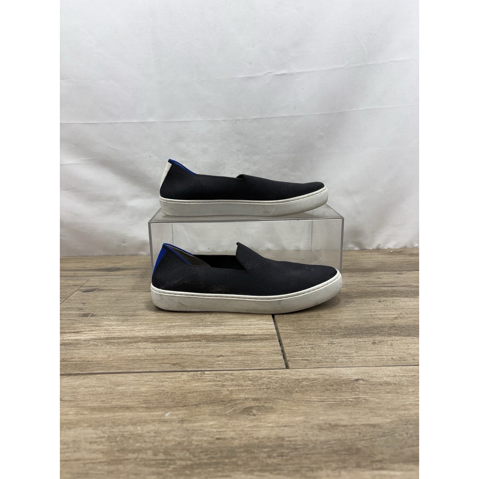 Rothy's Knit Sneakers Navy Blue Slip On Casual Shoes Women's Size 8.5 US