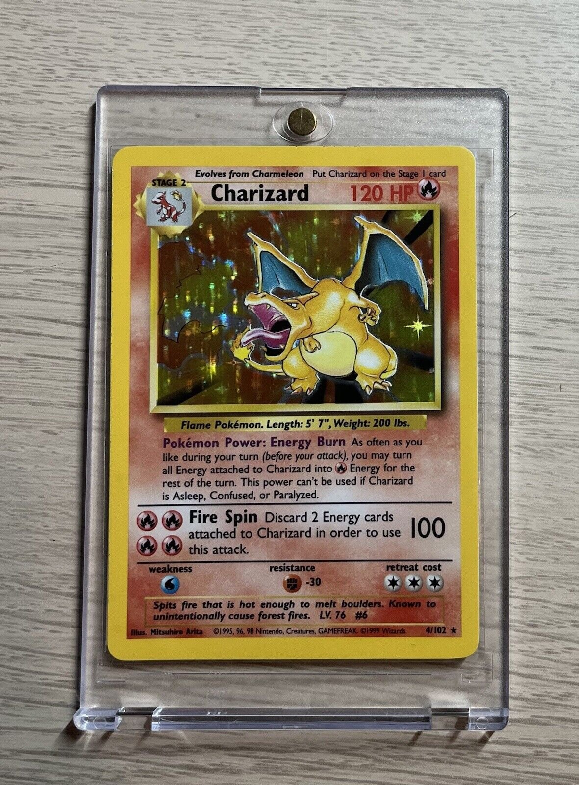 1999 Charizard 4/102 Base Set Holo Vintage WOTC Pokemon TCG Card (VERY NICE)