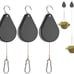 Adjustable Hook for Garden Baskets Pots,Birds Feeder,(3Pcs,Black)