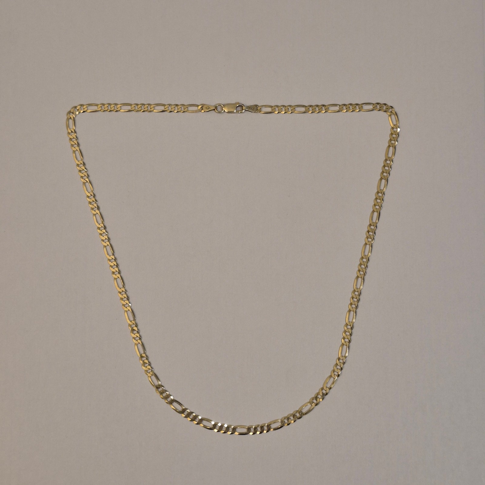 Best Silver Inc BSI 925 Italy Sterling Silver Gold Tone Figaro Chain Necklace