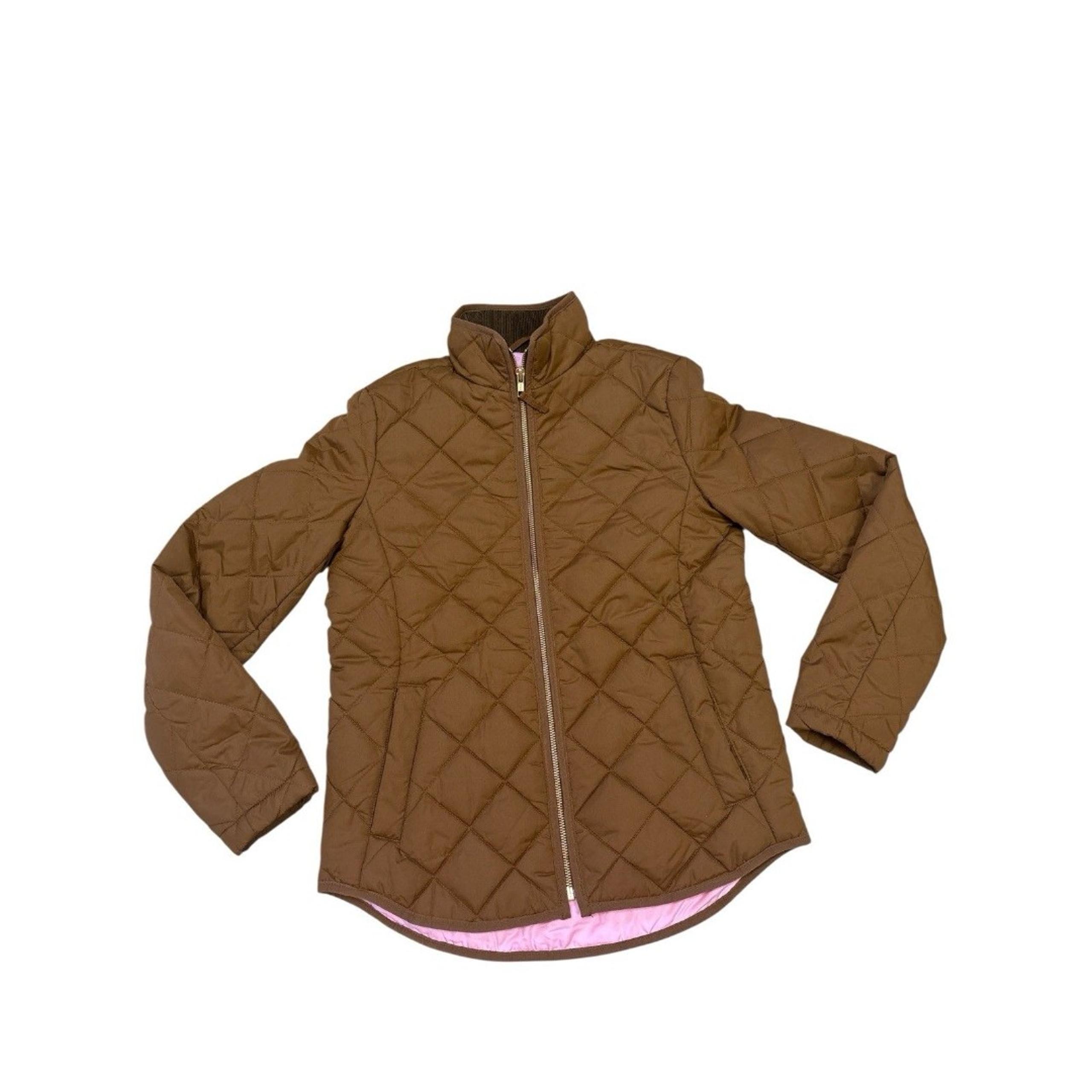 J. Crew Women’s Tan Brown Pink Lightweight Quilted Puffer Zip Up Jacket Size XXS - J.Crew