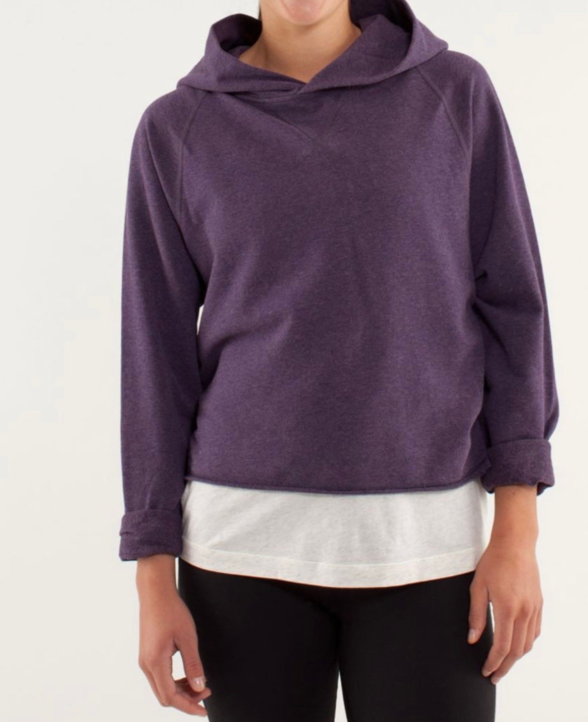 Lululemon Please Me Pullover Black Swan Purple Cropped Hoodie 10