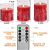Red Flameless Candles with Remote Control, Battery Operated 4'' 5'' 6'' Candles