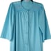 Vintage 70s Vanity Fair Knee Length Nylon Robe S Blue Lace Button Housedress USA