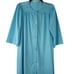 Vintage 70s Vanity Fair Knee Length Nylon Robe S Blue Lace Button Housedress USA