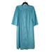 Vintage 70s Vanity Fair Knee Length Nylon Robe S Blue Lace Button Housedress USA