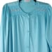 Vintage 70s Vanity Fair Knee Length Nylon Robe S Blue Lace Button Housedress USA