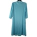 Vintage 70s Vanity Fair Knee Length Nylon Robe S Blue Lace Button Housedress USA