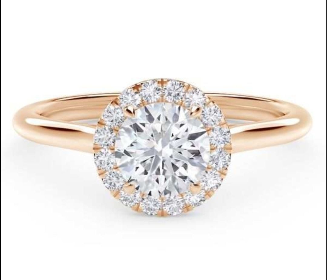 *BIG SALE* 2CT Round cut Real Moissanite 14k solid Gold Engagement Ring Size 7