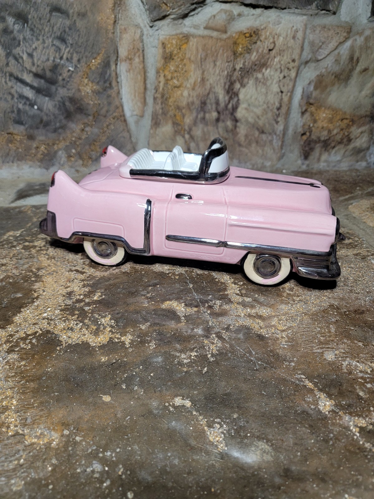 Vintage Pink Cadillac Cookie Jar