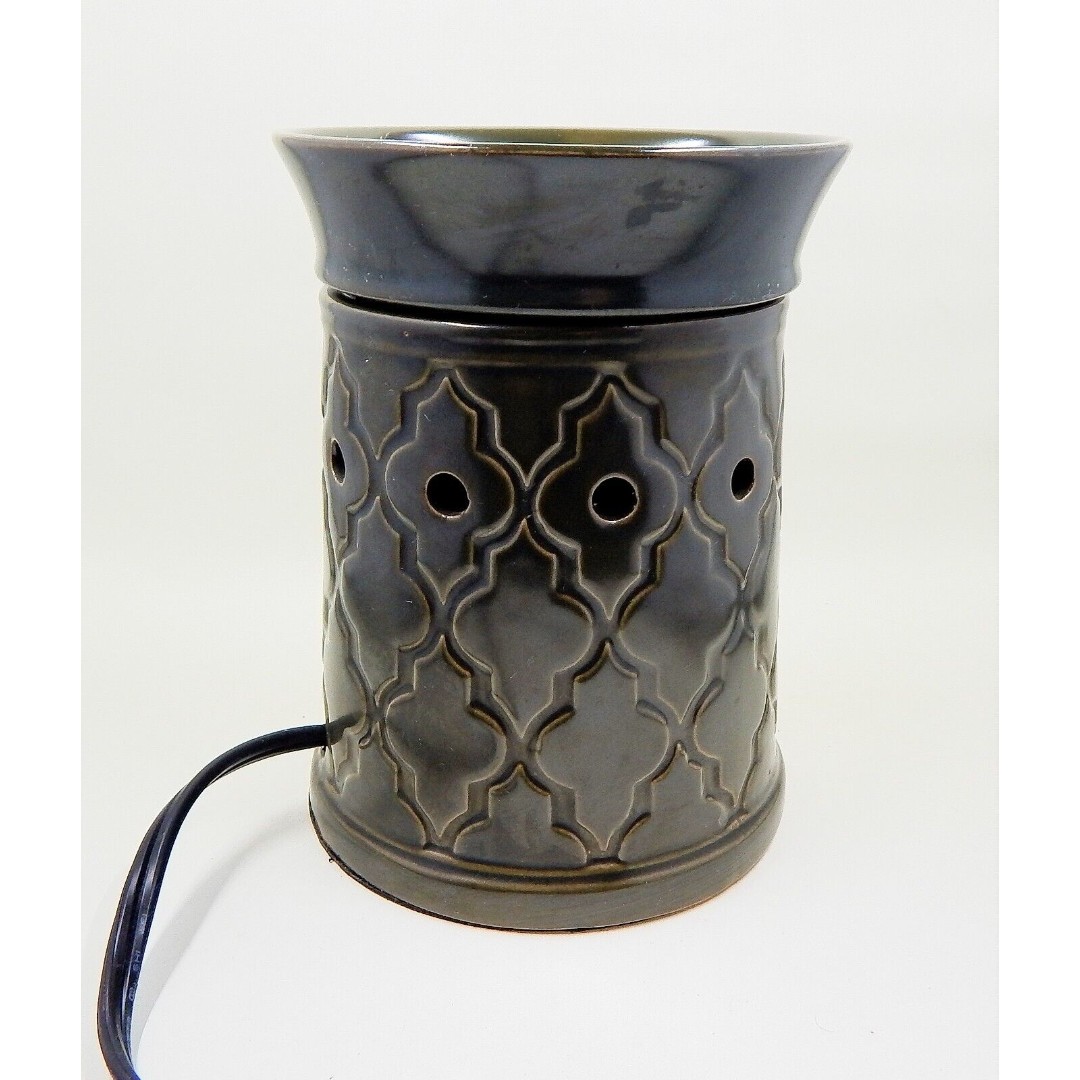 Scentsy Morocco Full Size Wax Warmer Ceramic Electric Dark Sage Green