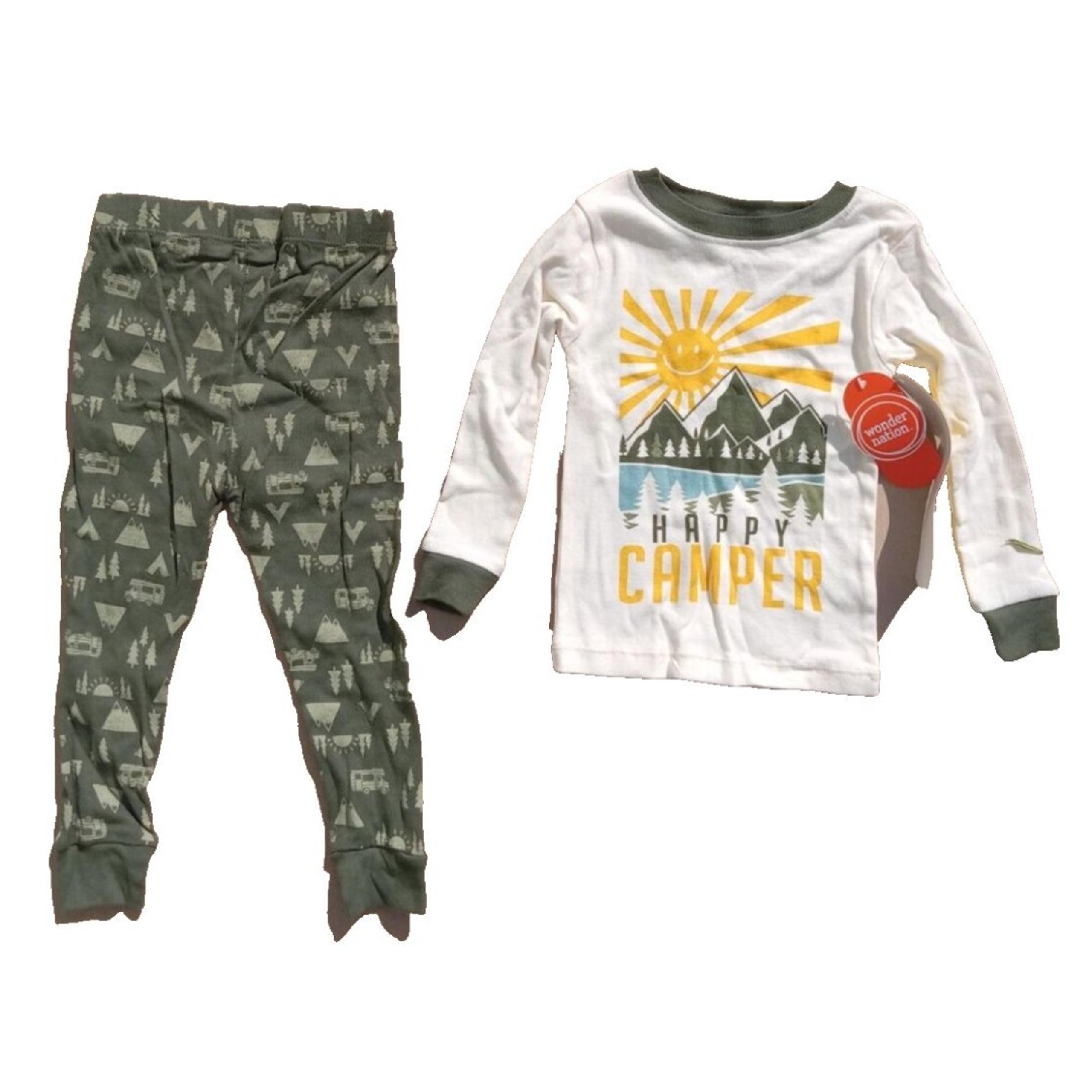 Wonder Nation Baby & Toddler Boys Camper Cotton Sleep Set, Size 2T