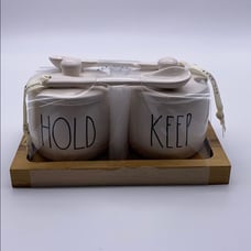 Rae Dunn “HOLD KEEP” Jars With Spoons