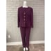 Kasper Burgundy Four Button Closure 2 Pcs Pant Suit Size 12