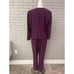 Kasper Burgundy Four Button Closure 2 Pcs Pant Suit Size 12