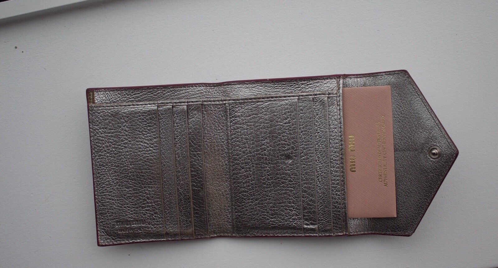 Leather wallet Miu Miu Silver in Leather - 56470260
