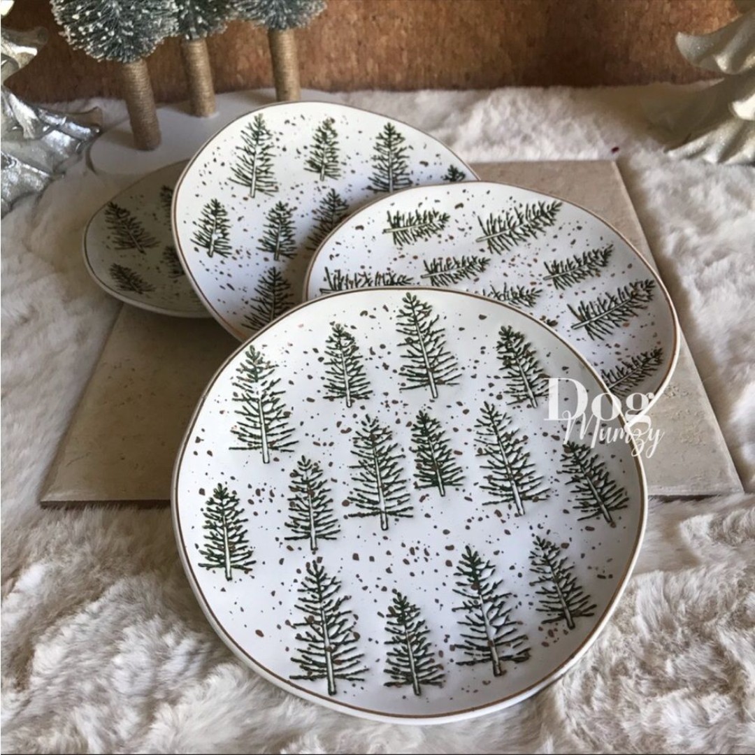 Potter Christmas Gold Speckle Asymmetrical Salad Plates