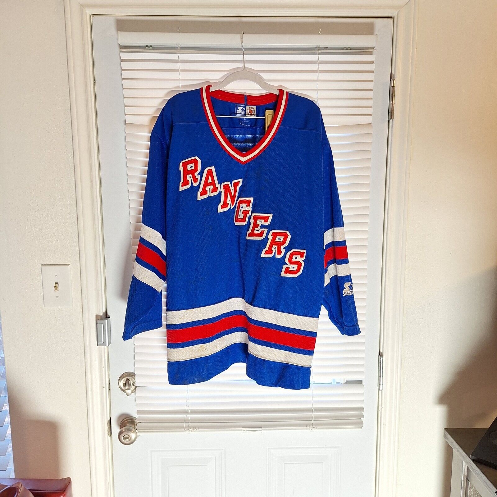 Vintage New York Rangers Hockey Jersey Size Large Starter NHL Stitched(Flawed)