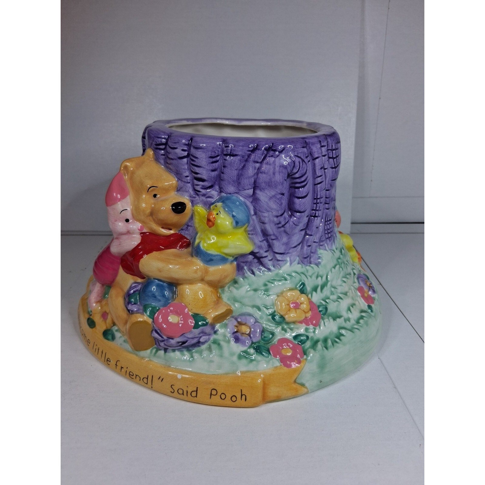 Disney Winnie The Pooh FTD Flower Pot “Welcome Little Friend” Piglet – Flaw