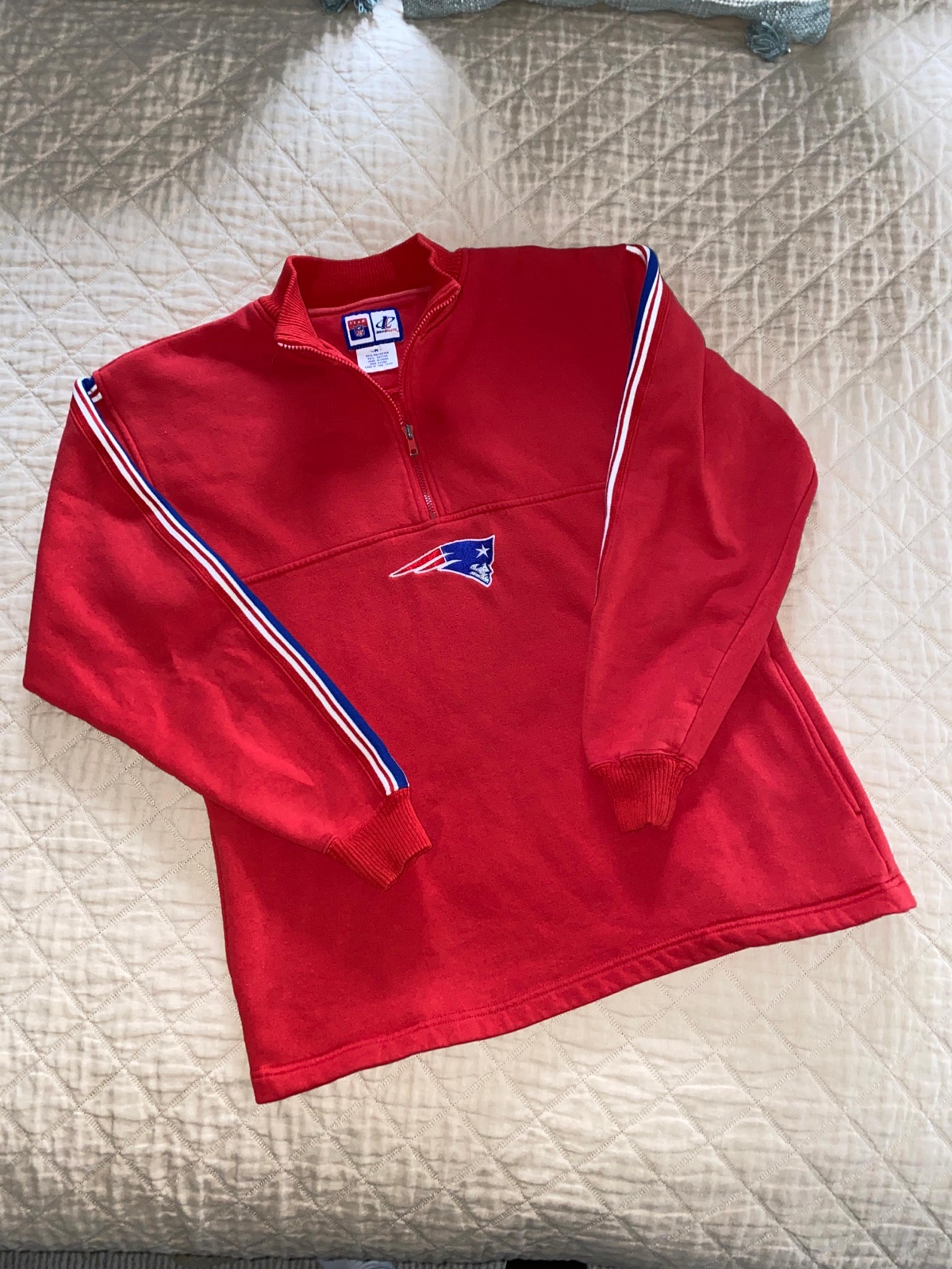 Vtg 90's New England Patriots Mens 2XL Sweatshirt Red NFL Football Sports Logo