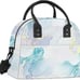 Clastyle Blue Marble Large Insulated Lunch Box Bag for Women A