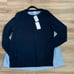 Nordstrom Round Neck Sweater with Stripe Woven Underlayer