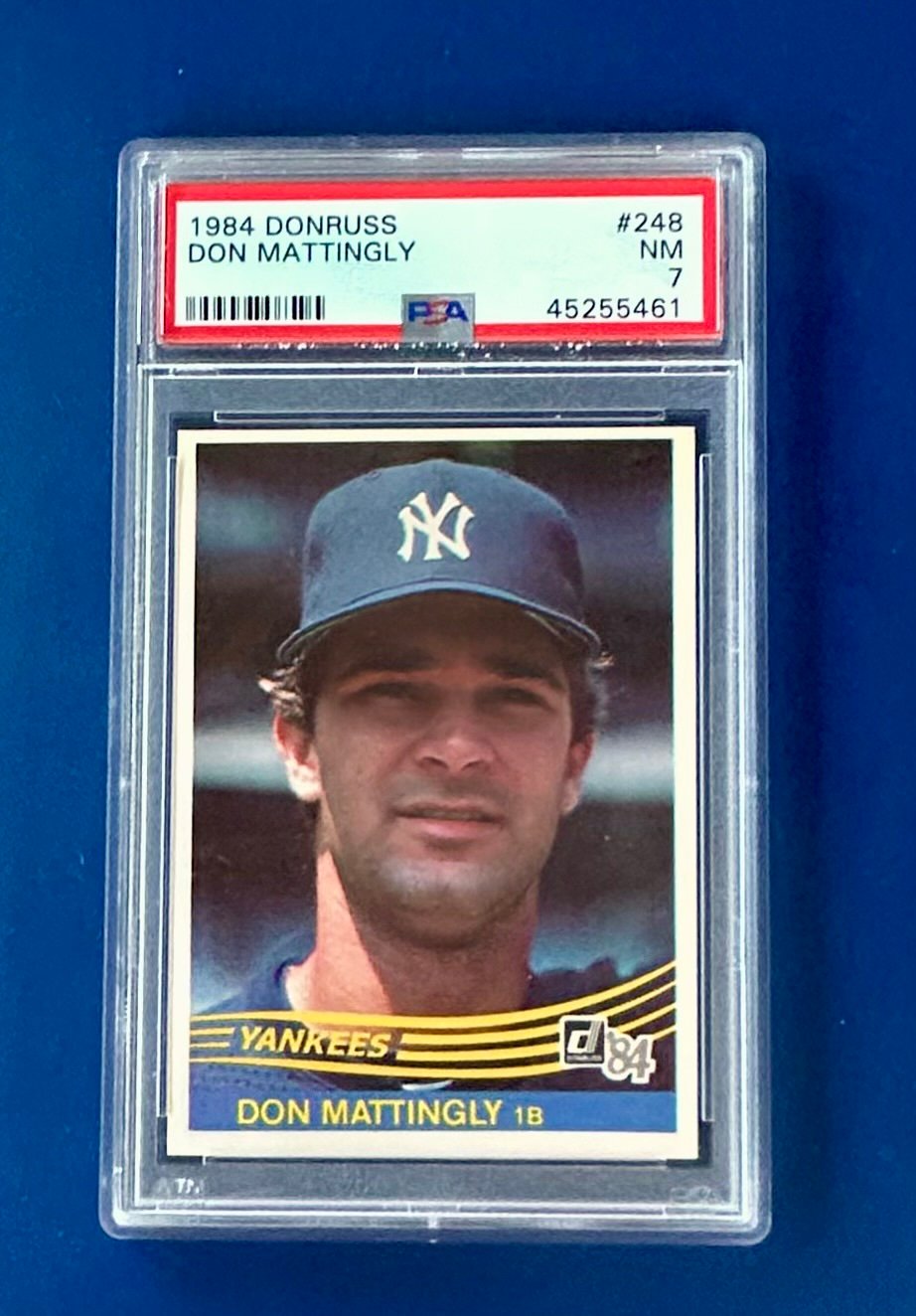 1984 Donruss Don Mattingly Rookie Baseball Card Graded PSA 7
