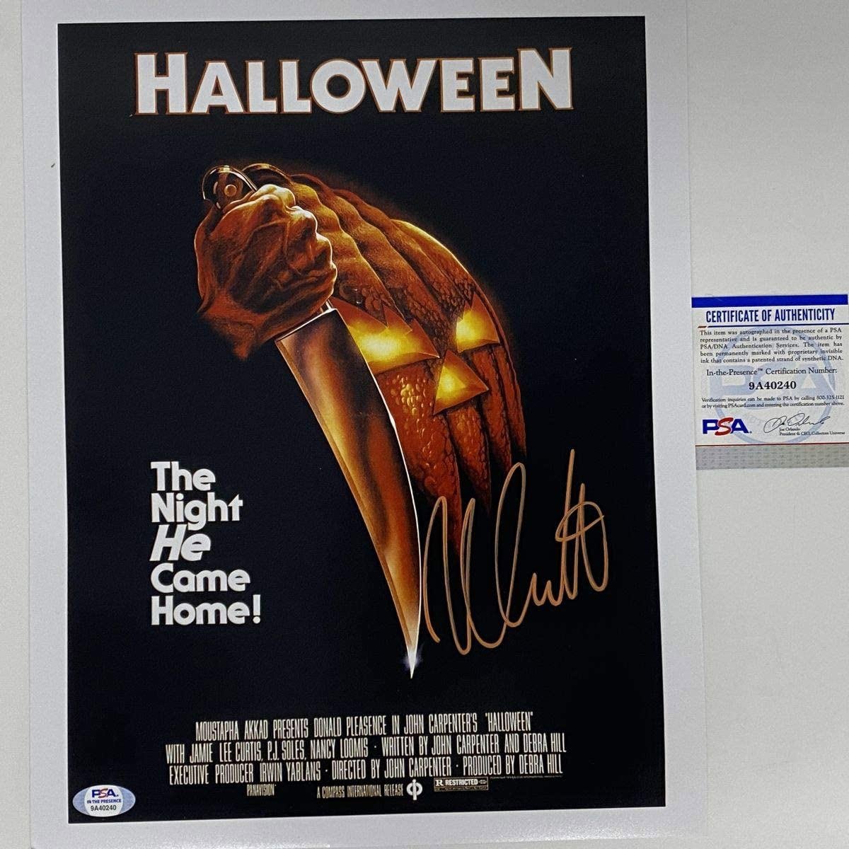 Autographed/Signed Nick Castle Michael Myers Halloween 11x14 Movie Poster Photo