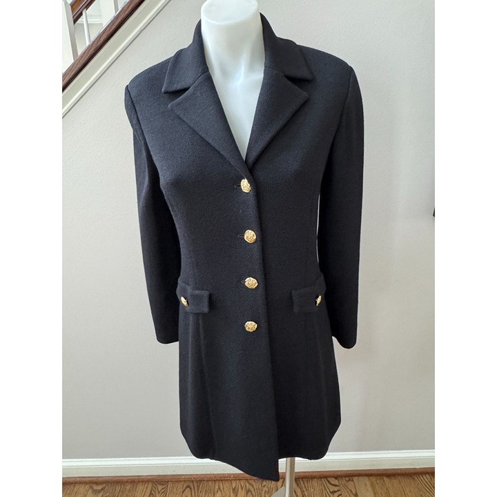 NWT Classic St. John Collection Black Wool Jacket Size 2