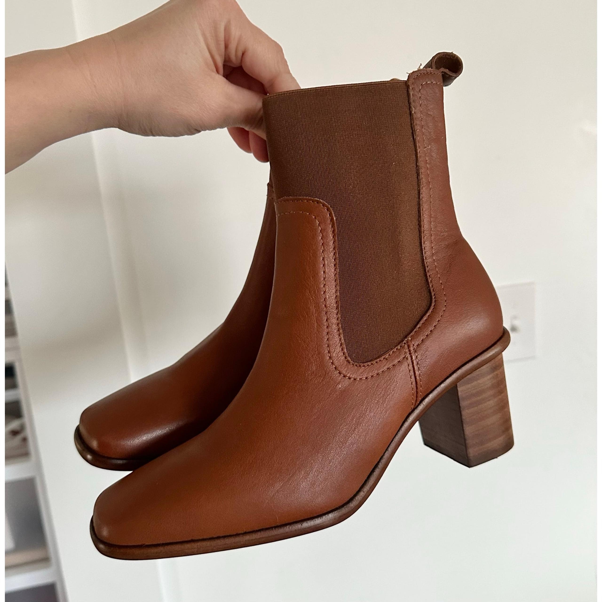 Portland Leather Goods Vero Chelsea Boot Tawny women Size 8 Patina cognac chic