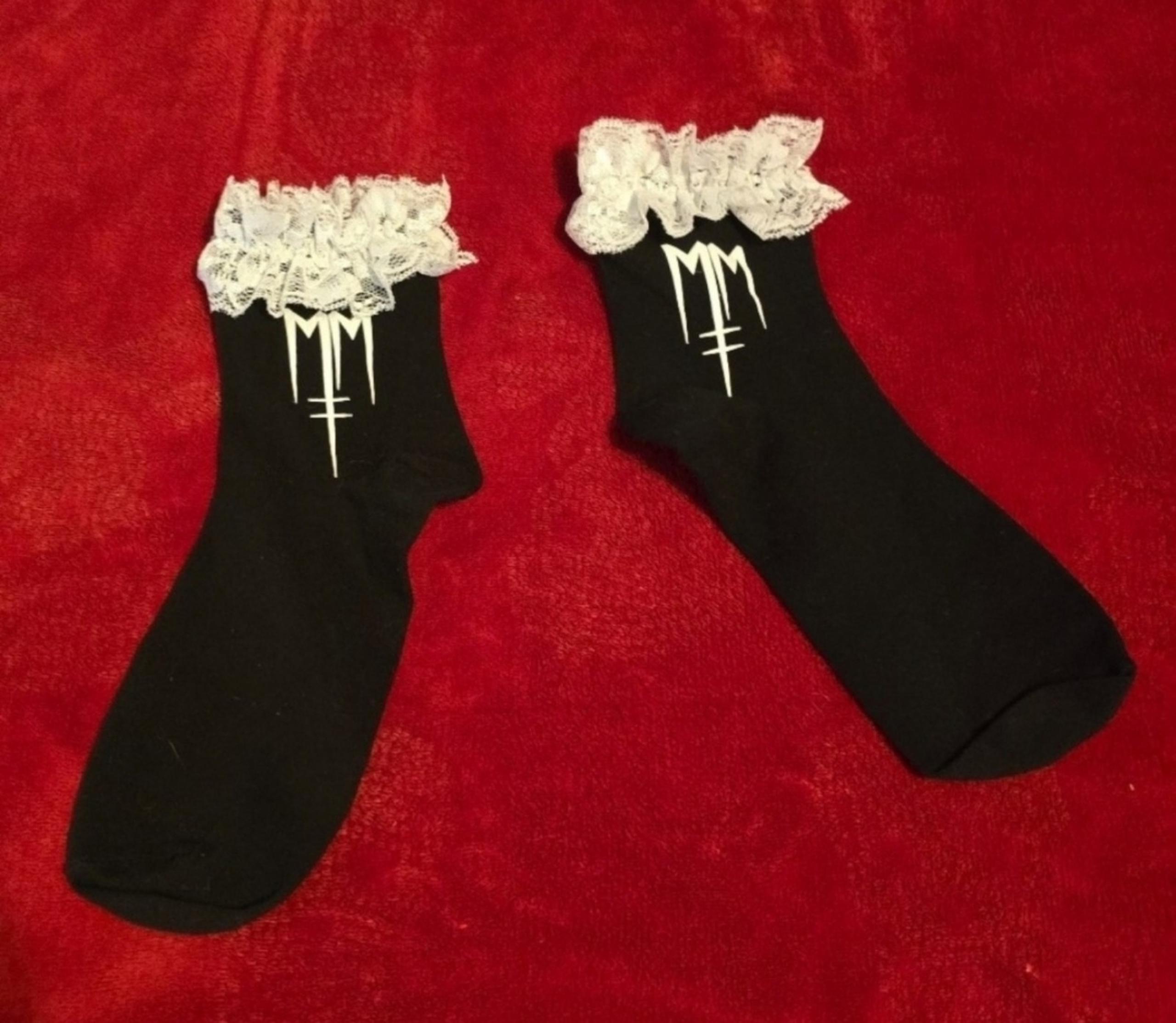 Marilyn Manson Socks from Dolls Kill Manson Music