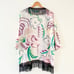 Victoria Secret Silk Cotton Beach Cover Up Kimono Robe Floral Fringe, Size Large