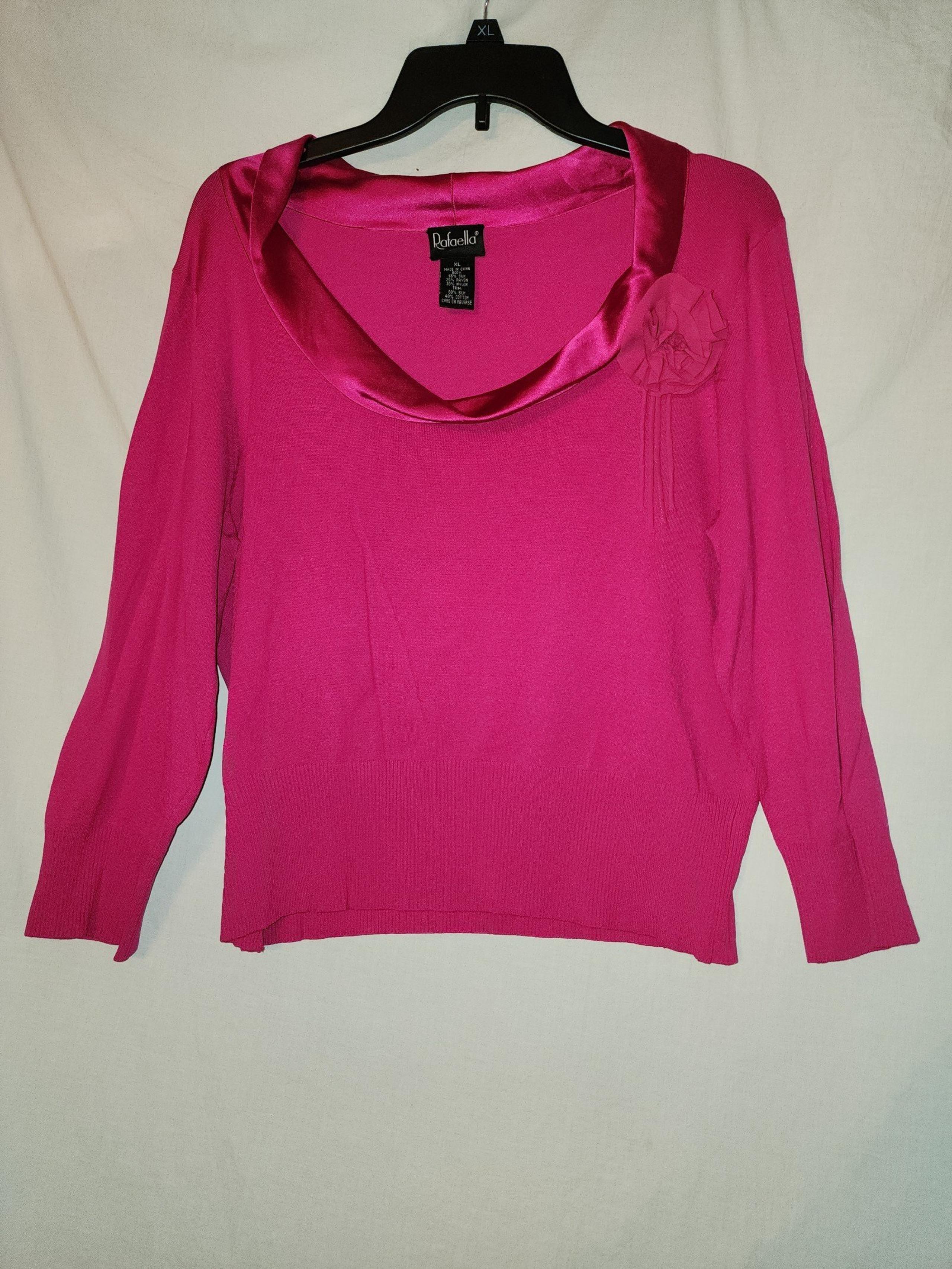 Rafaella womens size xlarge pink sweater top