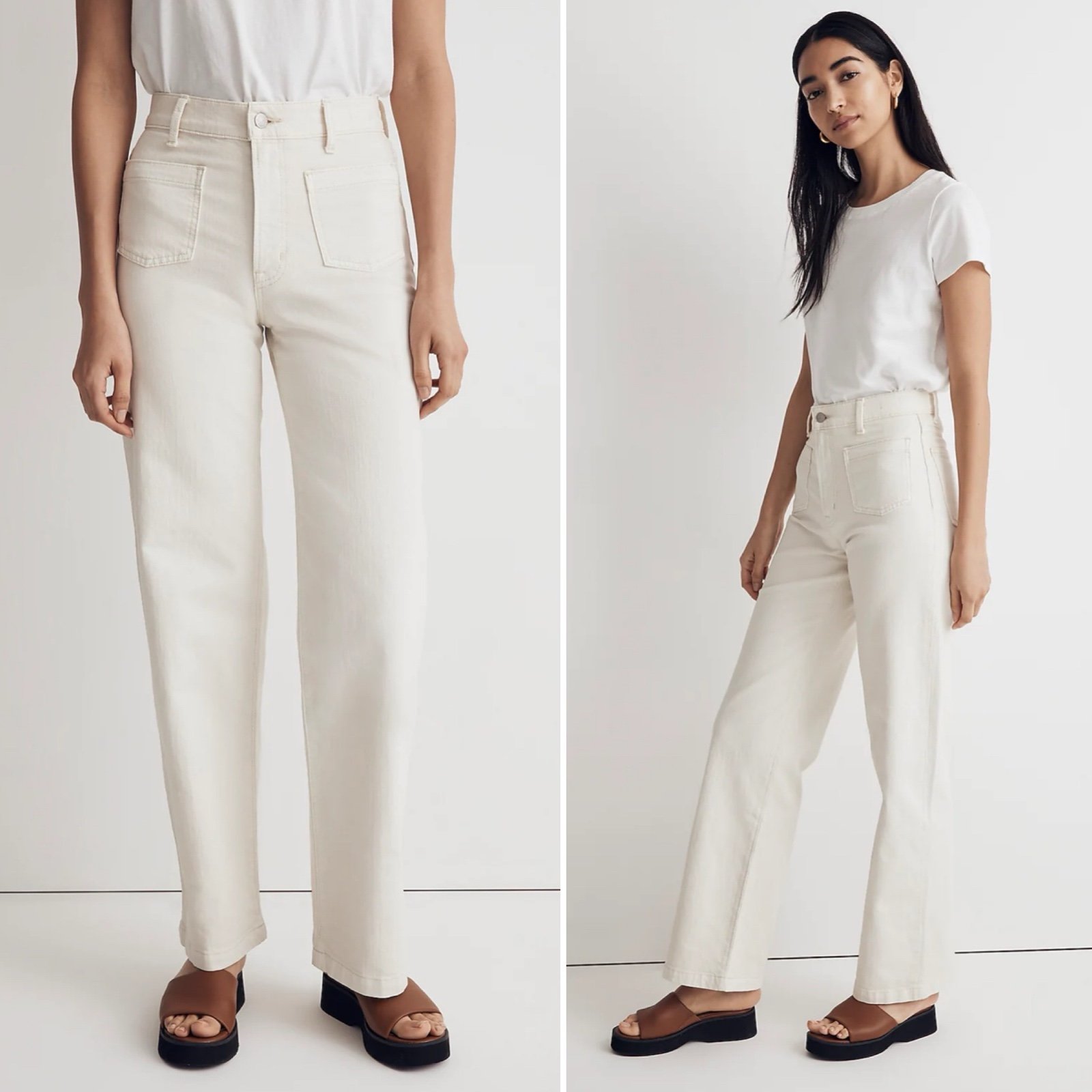 Madewell NWT Perfect Vintage Wide Leg Jeans 33 vintage canvas patch pocket NEW