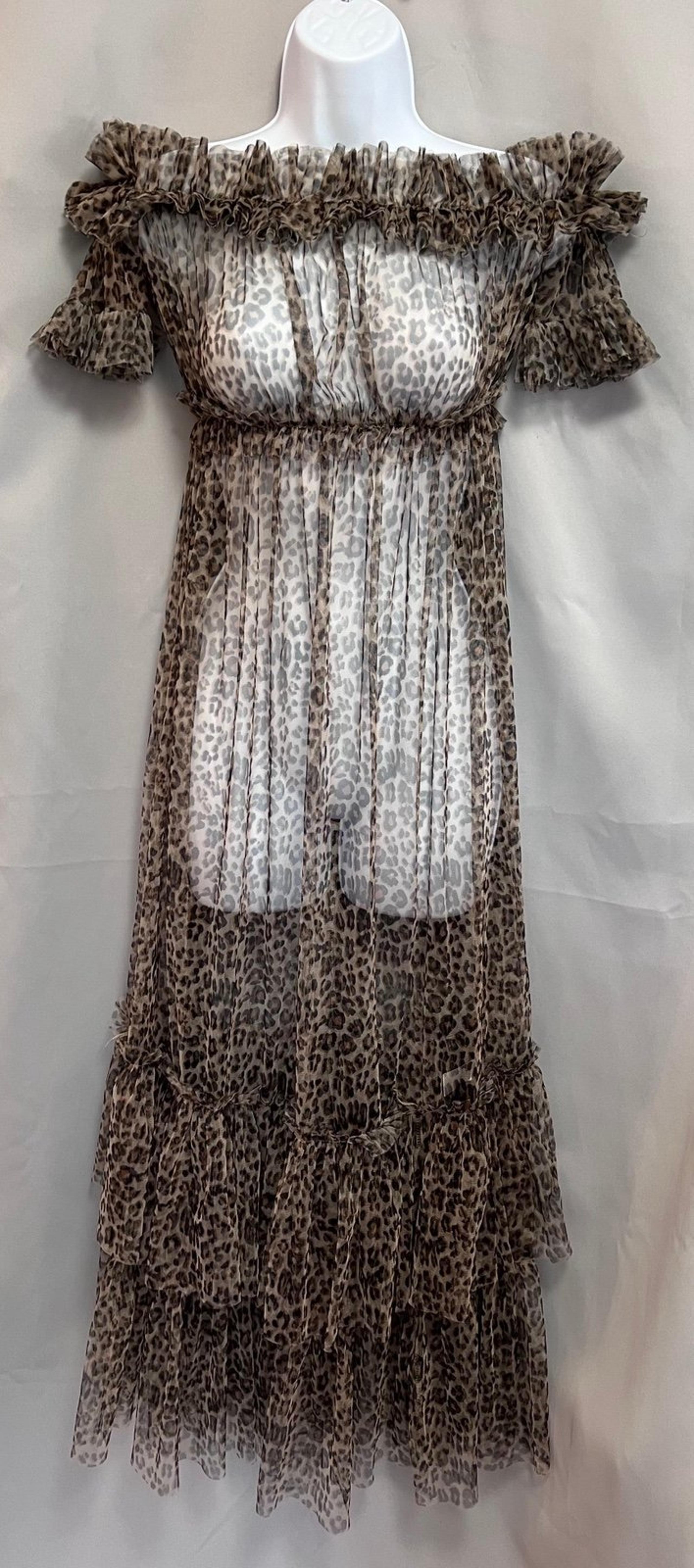 Fashion Nova Women Swim Suit Cover Up Size Small Animal Print