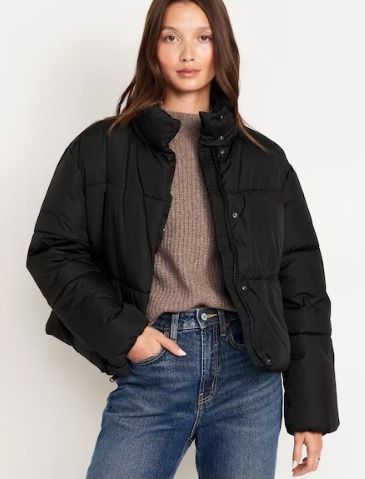 New w Tag 80 Black Relaxed Fit Puffer Jacket Coat M