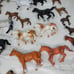 Vintage Plastic Horse Figurines farm playset cake toppers toy horse lot.