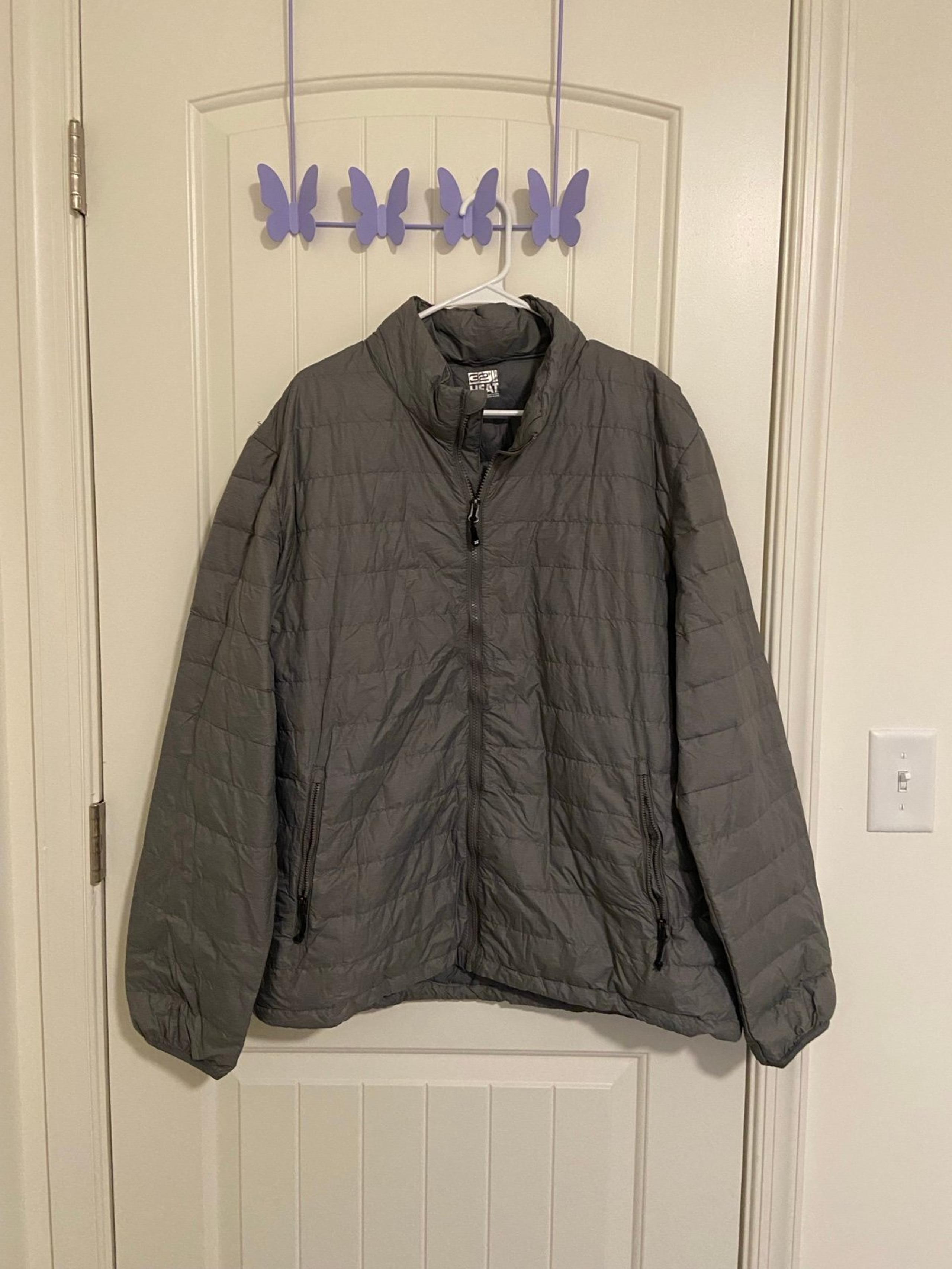 EUC 32 Degrees heat men’s gray down filled active packable jacket coat XL