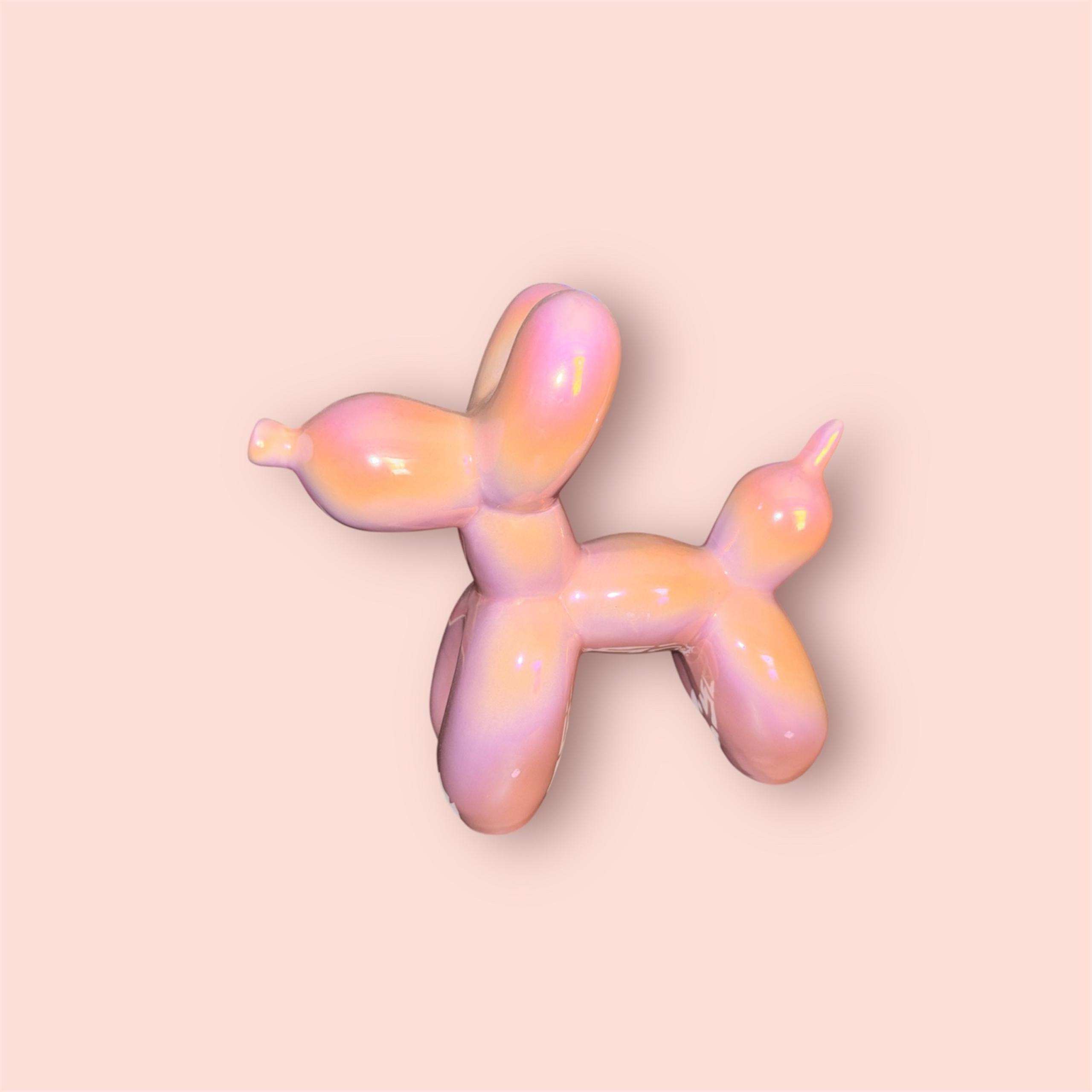 pink iridescent balloon dog figurine