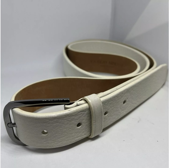Giorgio Armani White Leather Belt Size 58